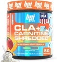 BPI Sports CLA + Carnitine Shredded - Μετατρέψτε τα λιπώδη κύτταρα σε ενέργεια και υποστηρίζει Lean Μύες, Ενίσχυση Μεταβολισμός - μη-διεγερτικό L-Καρνιτίνη συμπλήρωμα - Τροπικό Mango (14,1 oz. / 50 Υπηρεσίες)