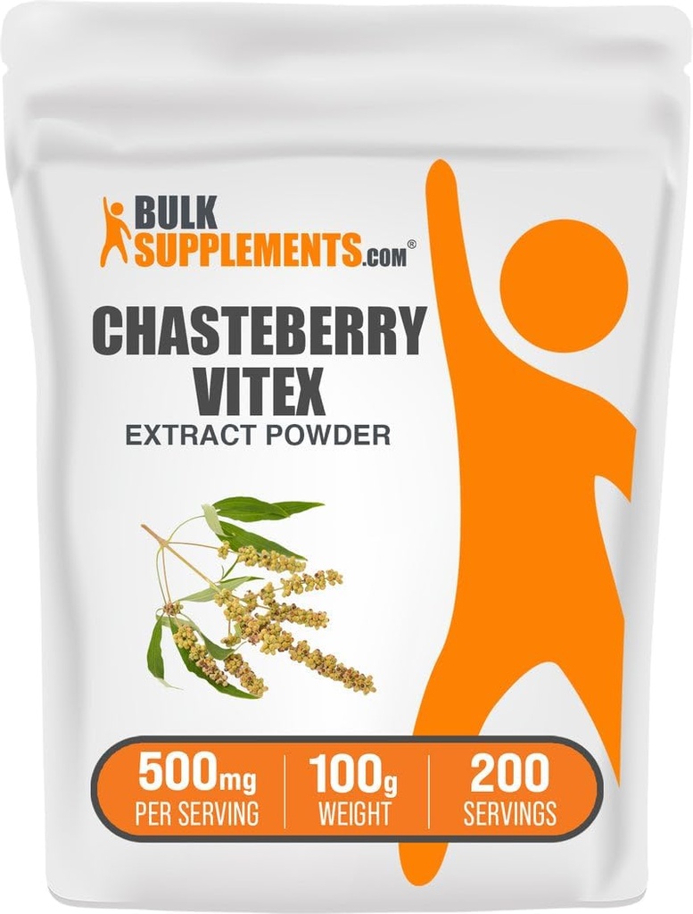 BulkSupplements.com Chasteberry Extract Powder - Chasteberry που προέρχεται από το Vitex Berry, Herbal Supplement - Vegan & Gluten Free, 500mg ανά Σερβίρισμα, 100g (3.5 oz) (Pack of 1)
