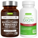 Multivitamin & Minerals for Women + Υψηλή απορρόφηση CoQ10 100mg 120 Softgels Energy Bundle, Παρατεταμένη απελευθέρωση Advanced Multivitamin + CoQ10 with Vitamin E & D-Limonene, by Igenus