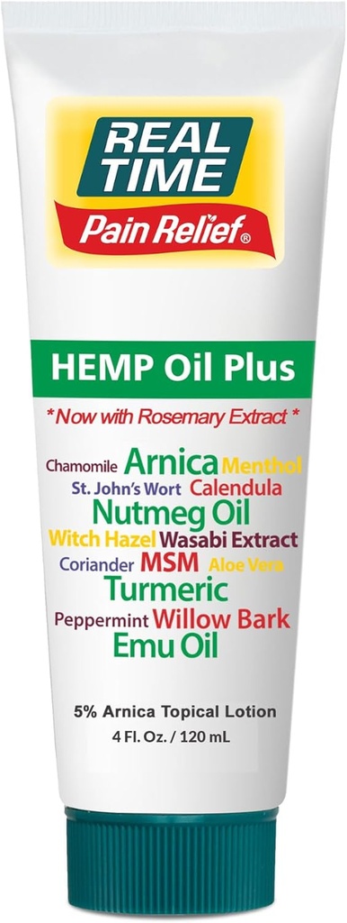 Real Time Pain Relief Hemp Oil Plus 4oz Tube 