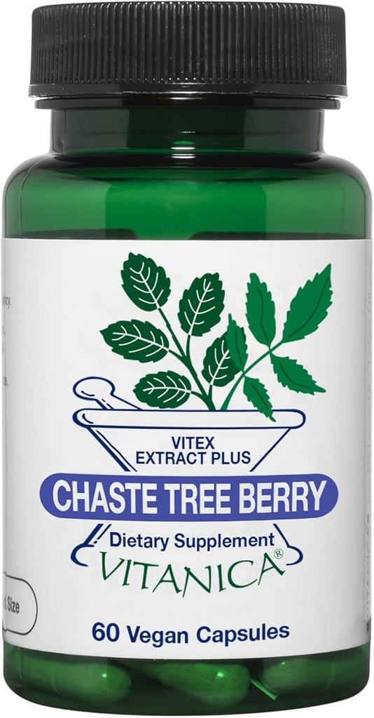 Vitanica, Chaste Tree Berry, Vitex Extract Plus, Vegan, 60 Capsules