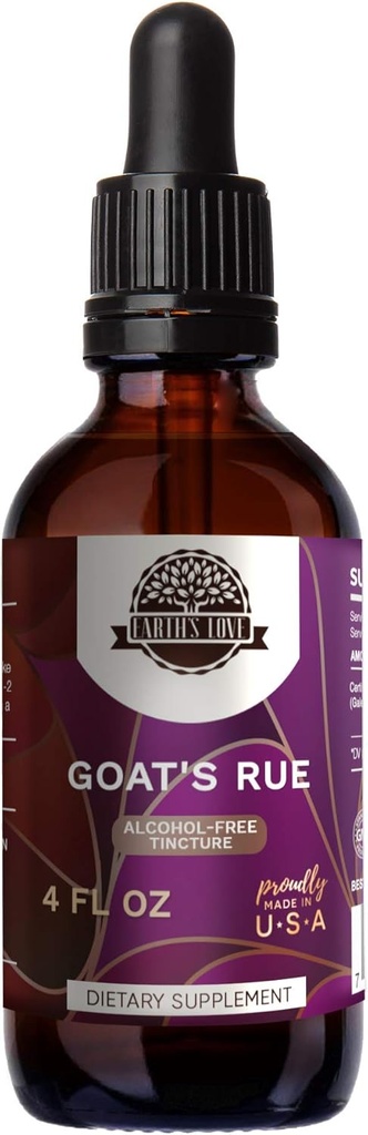 Earth's Love - Goat's Rue Alcohol-Free Herbal Extract Tincture, Super-Concentrated Goat's Rue (Galega officinalis) Dried Herb (4 Fl Oz)