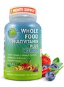 Vegan Whole Food Daily Multivitamin Without Iron, Methylated Multivitamin for Women and Men, Made with Fruits & Fruits, B-Complex, Probiotics, Enzymes, CoQ10, Omegas, Turmeric, Non-GMO, 90 Count
