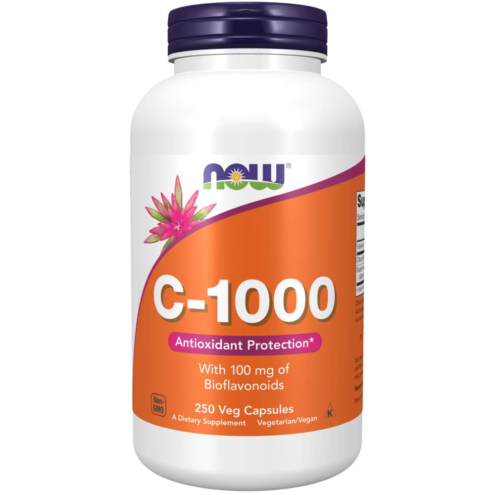 Τώρα Συμπληρώματα, Βιταμίνη C-1.000 με 100 mg Bioflavonoids, Αντιοξειδωτική Προστασία *, 250 Κάψουλες Veg (πακέτο των 2)