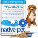 Native Pet Probiotics for Dogs - Σκύλος Probiotics Σκόνη για Digestive Υγεία, υποστήριξη ούρων, & ανοσοενισχυτική ενίσχυση – Vet-Σχηματισμένη σκόνη για μέγιστη δραστικότητα με Digestive Ένζυμα & Προβιοτικά - 120 Scops