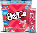 Συσκευασίες ενυδάτωσης GHOST, Sonic Cherry Limeade, 24 Sticks, Ηλεκτρολυτική σκόνη - Συμπλήρωμα μειγμάτων ποτών με μαγνήσιο, κάλιο, ασβέστιο, βιταμίνη C - Vegan Φιλικό, χωρίς σόγια, ζάχαρη & γλουτένη