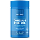 OMAPURE Fish Oil Συμπληρώματα με Ωμέγα 3 Λιπαρά Οξέα (1 μπουκάλι, 120 Softgels) - Υψηλή EPA, DHA, & IFOS Fish Oil Χάπια Υποστήριξη Καρδιά & Κοινή Υγεία - Burpless Fish Oil Προάγει τη λειτουργία του εγκεφάλου