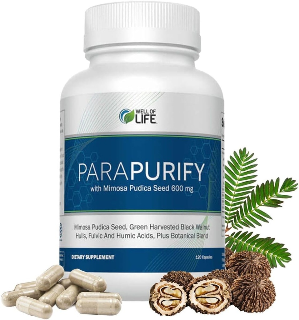 ParaPurify-120 Capsules: Digestive Health Support Supplement Includes Mimosa Pudica Black Walnut Supreme Nutrition- Organic Formula, Non-GMO All-Natural Herbal Blend for Optimal Gut Health