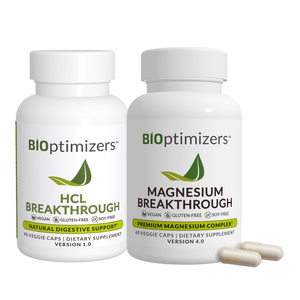 BiOptimizers - Μαγνήσιο Breakthrough (60 κάψουλες) και HCL Breakthrough (90 κάψουλες) Συμπλήρωμα