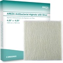 Areza Silver Calcium Alginate Antibacterial Wound Dressing Pads – Sterile, Non-Stick, Highly Absorbent; for Wound Drainage & Infection Risk (4.25″×4.25″, 5-Pack per Box), 1 Box