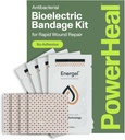 PowerHeal Bioelectric Bandage Kit for Wound Care & Healing – Single Layer No Adhesive Περιλαμβάνει Wound Hydrogel, Can Be Cut to Fit – for Cuts, Abrasions, Blisters, Burns – 4-Pack, 2” x 2”