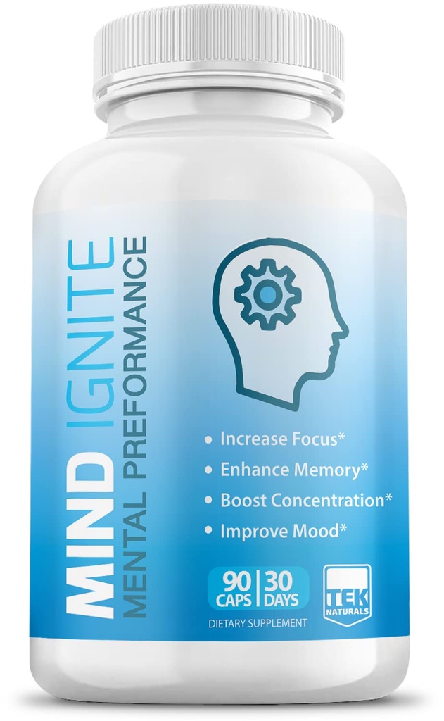 Mind Ignite™ Mental Performance 16 Ingredients - Extra Strength Nootropic Brain Supplement for Focus, Energy, Memory, Clarity, Concentration & More