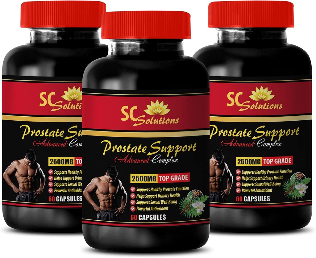 Prostate Support Now - Prostate Support 1345MG - Advanced Complex - Saw Palmetto Hair - 3 Bottles (180 Capsules)