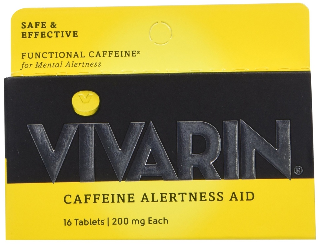 Vivarin, χάπια καφεΐνης, 200mg καφεΐνη σε κάθε δισκίο, Ασφαλώς και αποτελεσματικά σας βοηθά να μείνετε ξύπνιοι, βοήθεια εγρήγορσης, συμπλήρωμα ενέργειας, 16 δισκία - 3 συσκευασίες