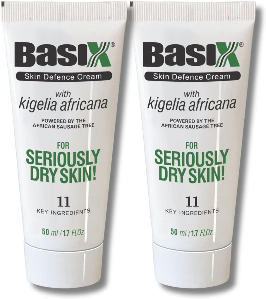 Basix Skin Defence Repair Cream (Twin Pack) Kigelia African Sausage Tree Soothes Eczema Psoriasis Dermatitis Acne Φυσικά συστατικά για ξηρό Ichy Skin Lemon Ginger Plum Rose Aloe