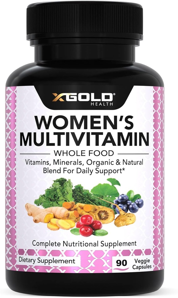 Vegan Women's Daily Multivitamin 50 Plus with Organic WholeFood Based Natural Ingredients, Ginger, Maca, Multi-Vitamin B Complex & More - Energy Support, Immune System Booster -90 Capsules
