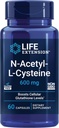 Επέκταση ζωής N-Acetyl-L-Cysteine (NAC), Ανοσολογική Ανταπόκριση, Αναπνευστική Υγεία, Υγεία του ήπατος, NAC 600 mg, Αντιοξειδωτική Άμυνα, Ελεύθερες ρίζες, Εύκολο στην Απορρόφηση, 60 Κάψουλες
