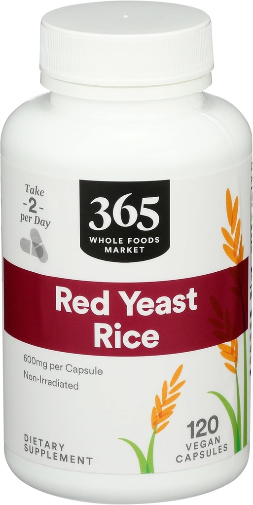 365 από το Whole Foods Market, Red Yeast Rice 600mg, 120 Count