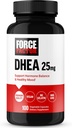 FORCE FACTOR DHEA 25mg, DHEA συμπλήρωμα για γυναίκες και άνδρες για την υποστήριξη της ισορροπίας ορμονών και υγιή διάθεση, Premium ποιότητα, Vegan φιλικό, μη-GMO, 100 κάψουλες λαχανικών
