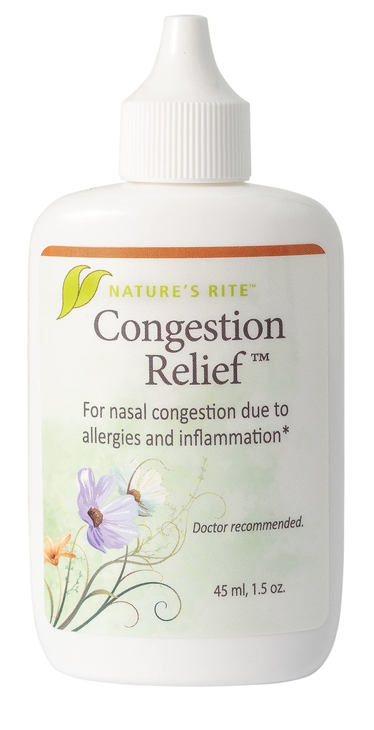 Nature's Rite Nasal Spray Αποσυμφορητικό, Συμφορητική ανακούφιση, 1,5 oz. (45 mL), Φορητό, Όλα τα φυσικά Sinus Spray μύτης, μη-πρόσθετη ανακούφιση του κόλπου για την αλλεργία και τη ρύπανση Ερεθισμός