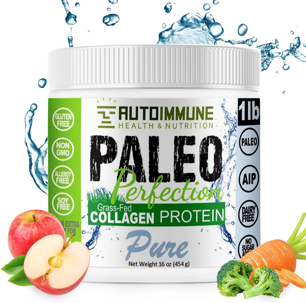 Autoimune Health & Nutrition Collagen Protein Powder for Women & Men - Σόγια, Γλουτένη, & Γαλακτοκομικά χωρίς GMO Collagen Protein from Grass-Fed Beef - 1 lb