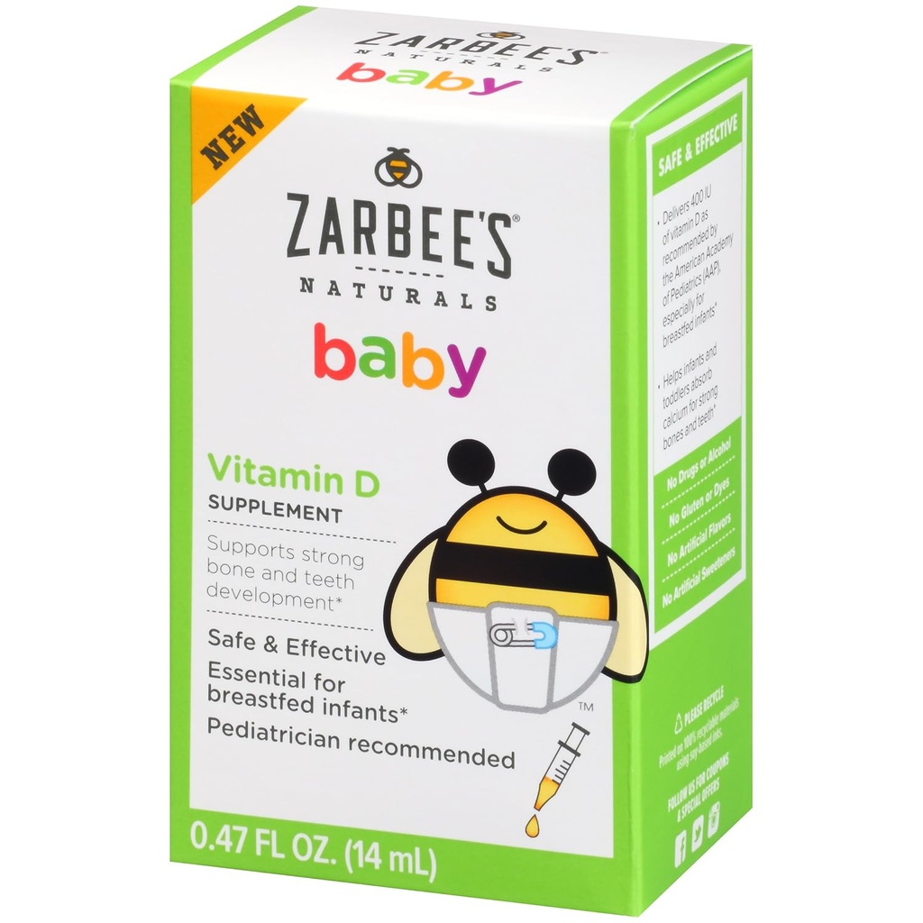 Zarbee φυσικό συμπλήρωμα βρεφικής βιταμίνης D, 0.47 ρευστή ουγγιά