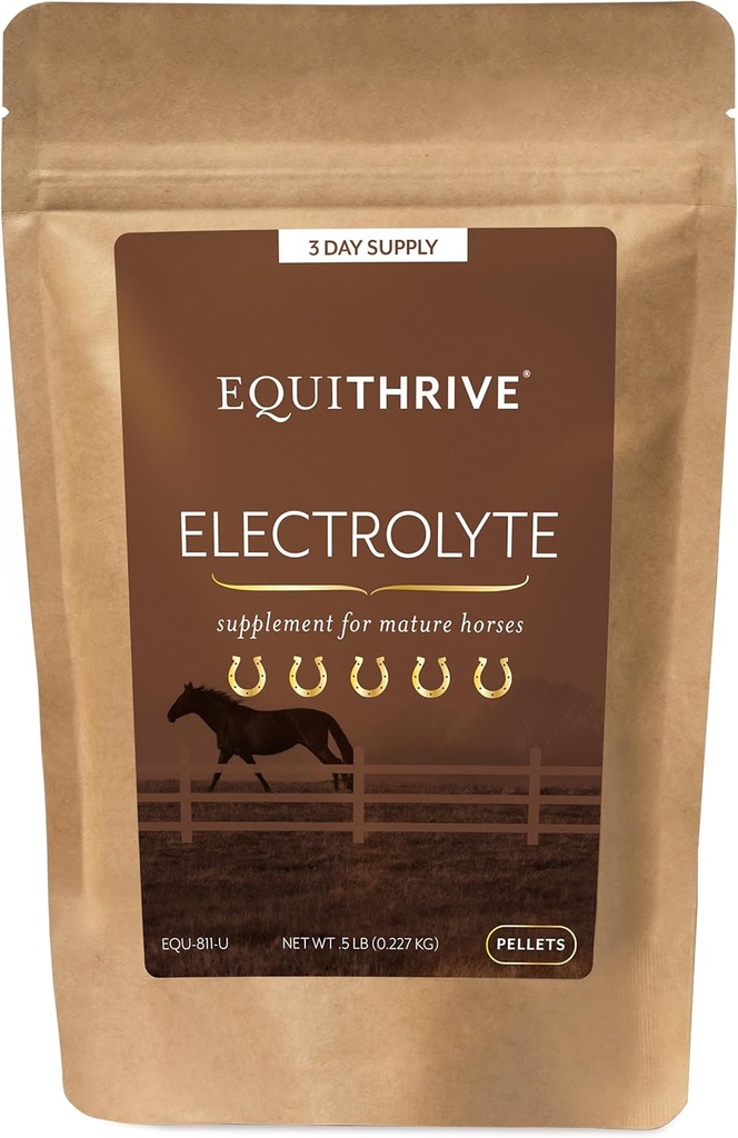 Equithrive Horse Electrolyte Pellets, Vitamins and Minerals Supplement, Equine Feed Supplies for Training and Competition, .5 lbs, 3 Day Supply