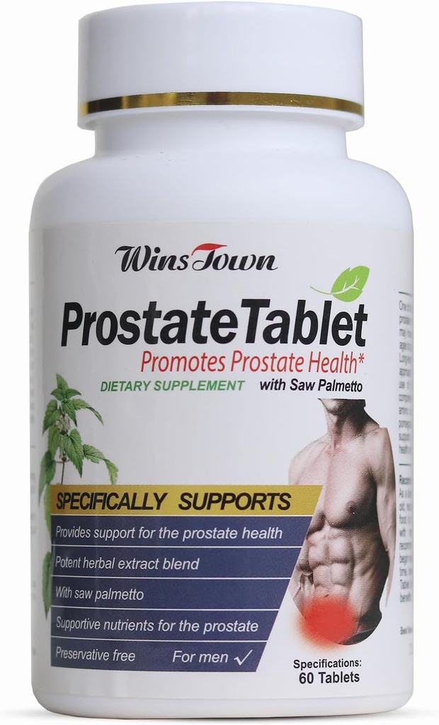 Prostate Χάπια, Πριόνι Palmetto Συμπληρώματα υγείας Prostate για τους άνδρες, Υποστήριξη για την υγεία των μαλλιών, ουρολοίμωξη & έλεγχος της ουροδόχου κύστης, 60 δισκία