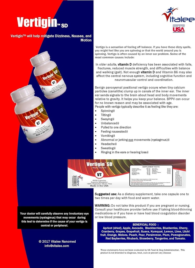 Συμπλήρωμα Vertigin SD- ίλιγγος (60 cnt)