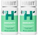 Habit Immunity Supplement 2 Pack (120 Capsules) - New Look, Echinacea, Elderberry, Turmeric, Zinc Blend to Support Immune Health and Antioxidant Levels, Vegan, Non-GMO