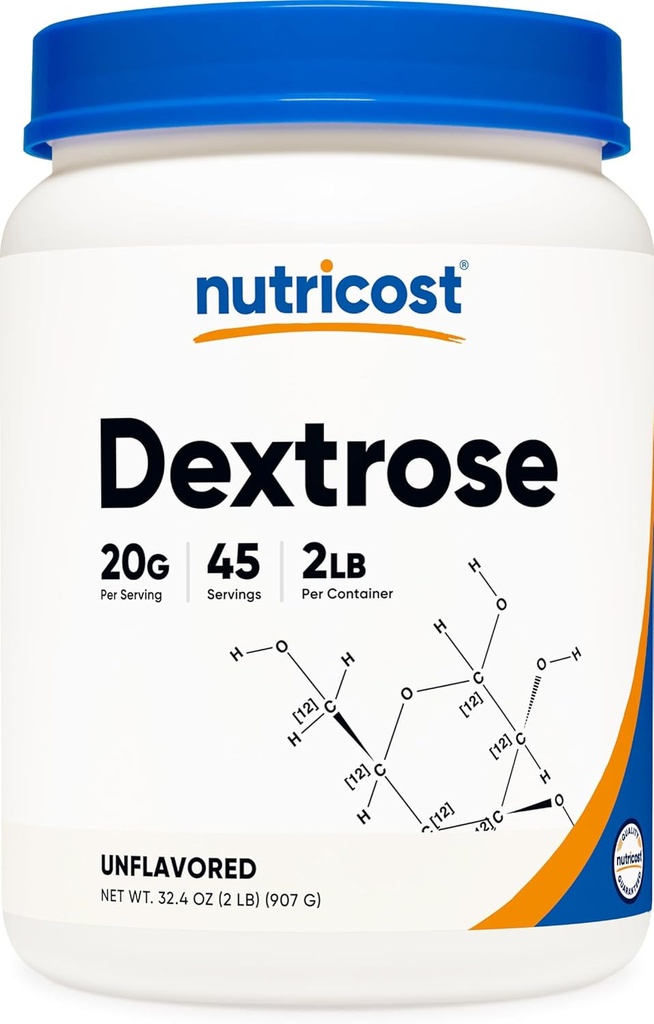 Nutricost Δεξτρόζη σε σκόνη 2 LBS - Μη ΓΤΟ, Χωρίς γλουτένη