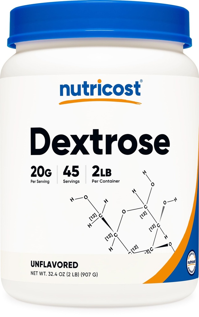 Nutricost Δεξτρόζη σε σκόνη 2 LBS - Μη ΓΤΟ, Χωρίς γλουτένη