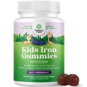 Παιδιά Iron Gummies - Blood Builder Iron Συμπληρώματα για τα παιδιά με ευγενή για ισχυρότερη ανοσία & ενέργεια - Βιταμίνη Β12, Folate & Vitamin C Gummies - Vegan GMO & Gluten Free for Toddlers - 90 Count