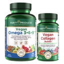 Προϊόντα καθαρότητας Bundle - Vegan Omega 3-6-9 (180 ct)+ Vegan Collagen Builder Omega 3-6-9 («5 in 1» Φυτικό Ωμέγα Απαραίτητο Λιπαρά Οξύ) - Vegan Collagen Builder (w/Key Plant-based Ingredients)