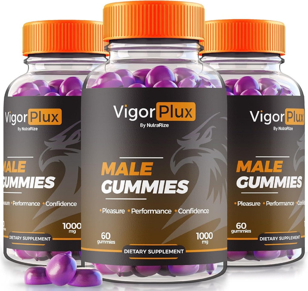 NutraRize (3 Pack) Vigor Plux, VigorPlux αρσενικά Gummies, VigorPlux Gummies για τους άνδρες, All-Φυσικό συμπλήρωμα για την υποστήριξη της συνολικής απόδοσης και της εμπιστοσύνης, Επίσημη Gummy s Formula Κριτικές (180 Gummies)