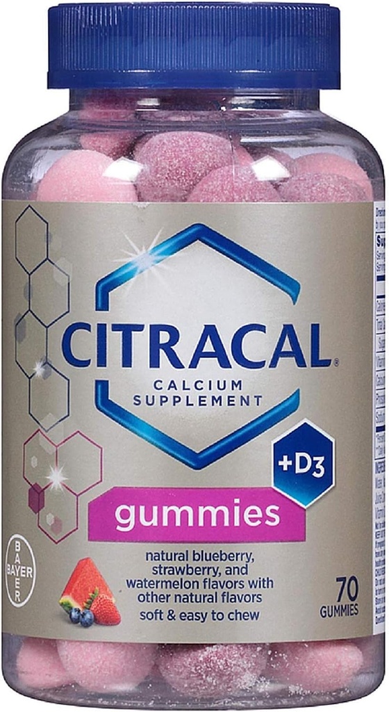 Συμπληρώματα κιτρινωτικού ασβεστίου Gummies 70 ea (πακέτο των 3)