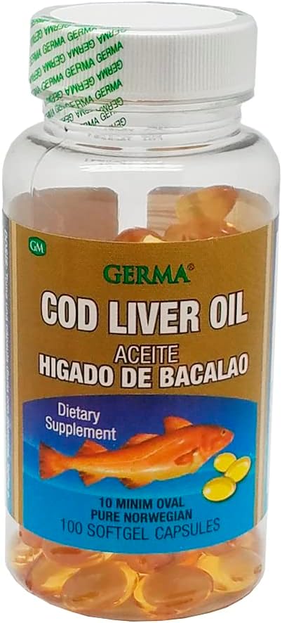 Aceite De Higado De Bacalao Κάψουλες 100 του καθαρού νορβηγικού λιπαντικού γάδου GERMA