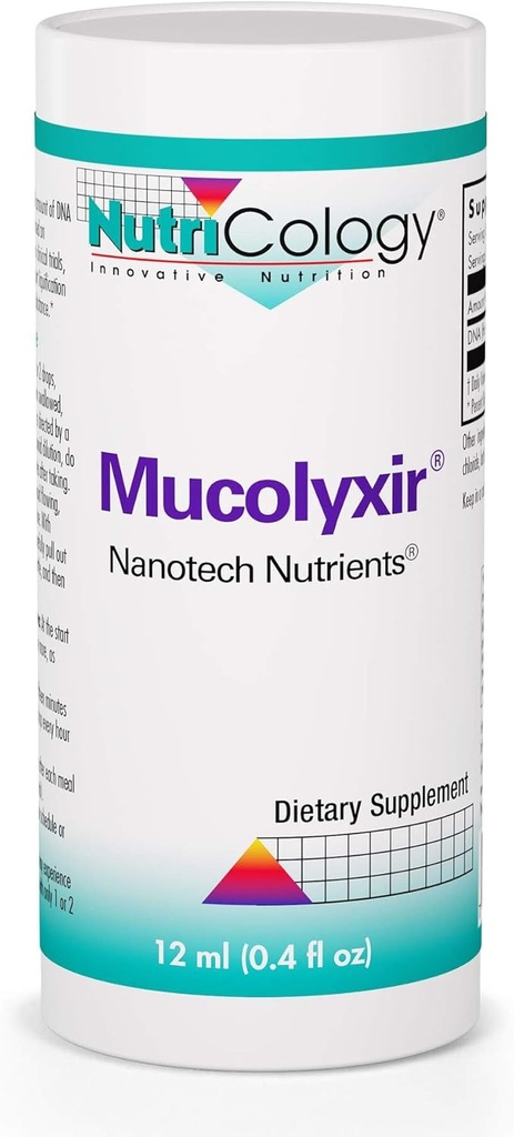 Nutricology Mucolyxir συμπλήρωμα - Mucus Cleanance from Lungs, Mucus Relief, Microdose DNA, Wild Pacific Salmon, Υγρές σταγόνες - 0.4 Fl Oz