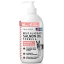 Άγριο ψαρέλαιο Αλάσκας για σκύλους - 16 oz. της Fish Oil Formula - Pump Cap Bottle - Περιέχει Omega-3 και 6, βιταμίνη D, EPA και DHA για υγιή δέρμα και παλτό