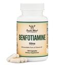 Benfotiamine 300mg σερβιρίσματος (Τρίτο μέρος δοκιμαστεί, 120 κάψουλες, 150mg ανά καψάκιο) Μη-GMO, για την ενίσχυση της θειαμίνης Β1 επίπεδα (Περισσότερο απορροφήσιμο από θειαμίνη, λίπος διαλυτή) από διπλό ξύλο