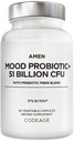 Amen Mood Probiotic Supplement 51 Δισεκατομμύρια CFU - Βιολογικά Πρεβιοτικά και Προβιοτικά - Acidophilus Probiotic Pills, Fibers - Mood Organic Ashwagandha, Blueberries - Vegan & Non-GMO - 60 Κάψουλες