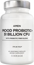 Amen Mood Probiotic Supplement 51 Δισεκατομμύρια CFU - Βιολογικά Πρεβιοτικά και Προβιοτικά - Acidophilus Probiotic Pills, Fibers - Mood Organic Ashwagandha, Blueberries - Vegan & Non-GMO - 60 Κάψουλες