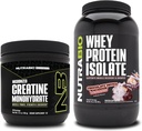 NutraBio Creatine Monohydrate, Unflavored, 150g και Whey Protein Isolate, σοκολάτα βουτηγμένο Macaroon, συμπλήρωμα Bundle - μυϊκή ενέργεια, Lean μυϊκή ανάπτυξη, ανάκτηση, και δύναμη