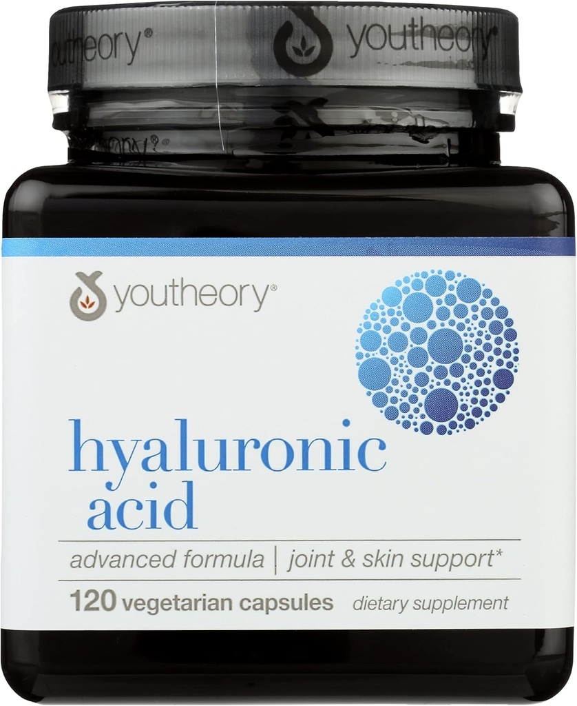Youtheory Hyaluronic Acid Advanced Formula, Χωρίς γαλακτοκομικά, 120 κάψουλες (πακέτο του 1)