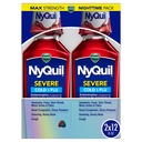 Vicks NyQuil SEVERE Ψυχρό, γρίπη, και Συμφορητική Ιατρική, 2x12 fl oz Twin Pack, Berry Flavor, μέγιστη δύναμη, νυχτερινή ανακούφιση