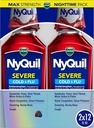 Vicks NyQuil SEVERE Ψυχρό, γρίπη, και Συμφορητική Ιατρική, 2x12 fl oz Twin Pack, Berry Flavor, μέγιστη δύναμη, νυχτερινή ανακούφιση
