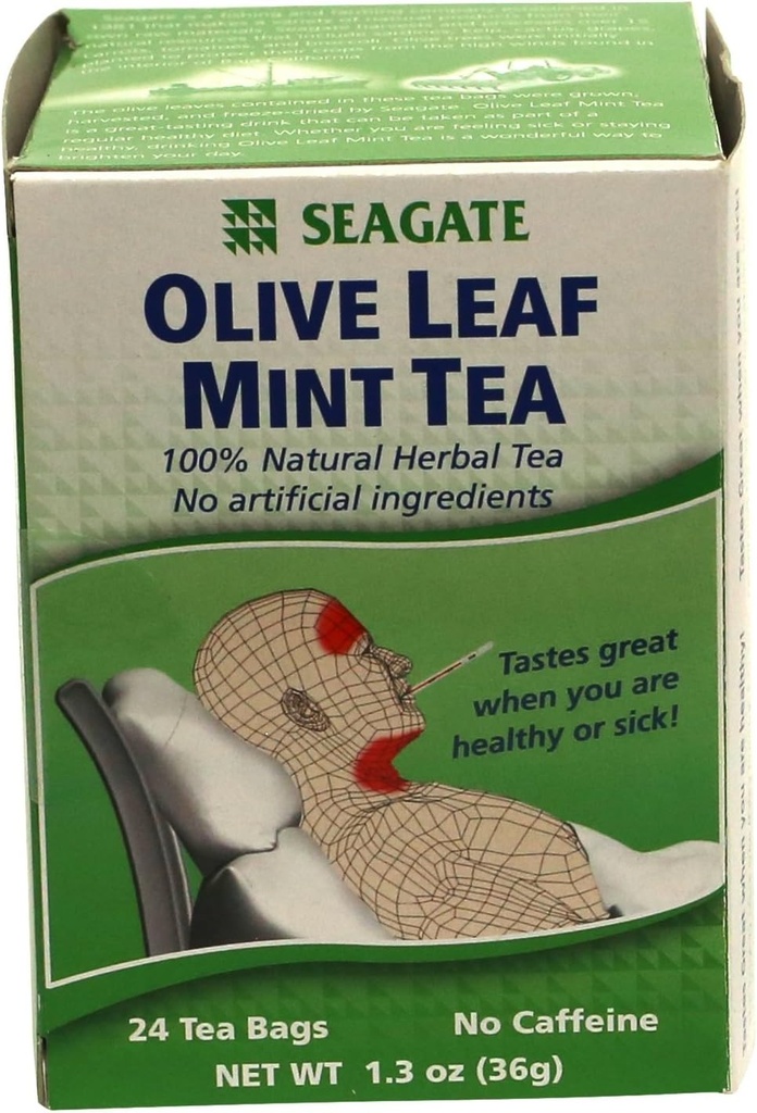 Seagate Products Olive Leaf Herbal Mint Tea 24 Count (pack of 1)