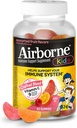 Airborne Vitamin C 500mg (ανά Σερβίρισμα) - Ποικιλία Φρούτων Γευστικά Παιδιά Gummies (63 Μετρήσει σε ένα μπουκάλι), Gluten-free ανοσοποιητική υποστήριξη συμπλήρωμα με βιταμίνες C E, Selenium