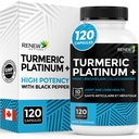 Renew Actives Turmeric Platinum 1350MG ανά 3 κάψουλες με Μαύρο Πιπέρι & Τζίντζερ – Αντιοξειδωτική, Συκώτι & Πεπτικό Support Μειώνει Φλεγμονή & Ενισχύει Ανοσία – Κατασκευάζεται στον Καναδά – 120 Κάψουλες