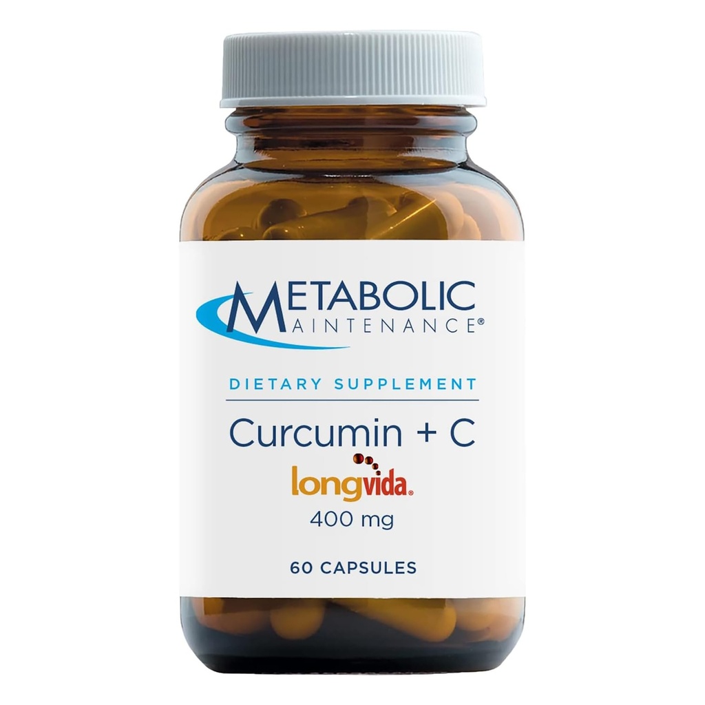 Metabolic Maintenance Curcumin + C - Turmeric Curcumin Supplement with Vitamin C + Black Pepper for Absorption, Rich in Curcuminoids for Antioxidant + Immune Support, Gluten Free - 60 Capsules